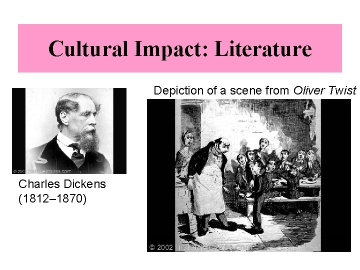 Cultural Impact: Literature Depiction of a scene from Oliver Twist Charles Dickens (1812– 1870)