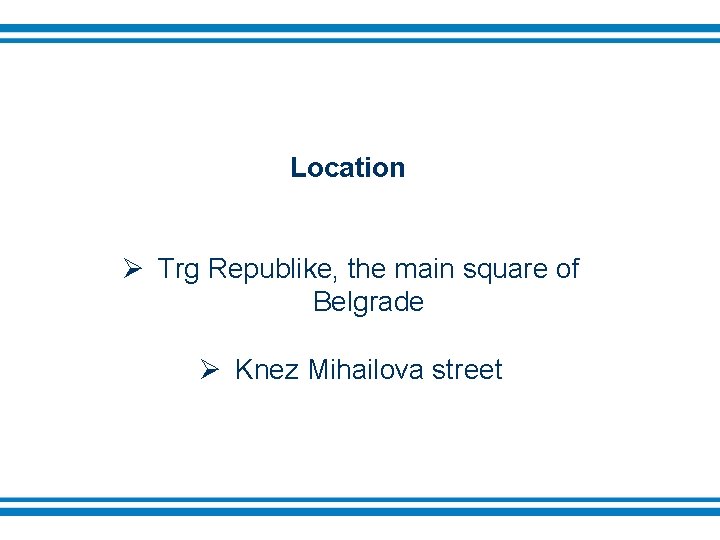 Location Trg Republike, the main square of Belgrade Knez Mihailova street 