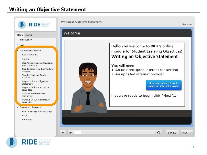 Writing an Objective Statement 18 