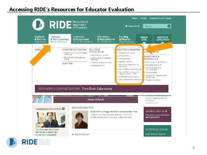 Accessing RIDE’s Resources for Educator Evaluation 9 