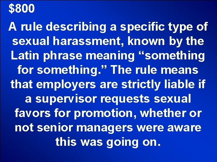 © Mark E. Damon - All Rights Reserved $800 A rule describing a specific