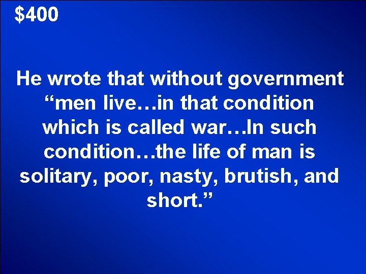 © Mark E. Damon - All Rights Reserved $400 He wrote that without government