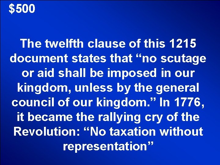 © Mark E. Damon - All Rights Reserved $500 The twelfth clause of this