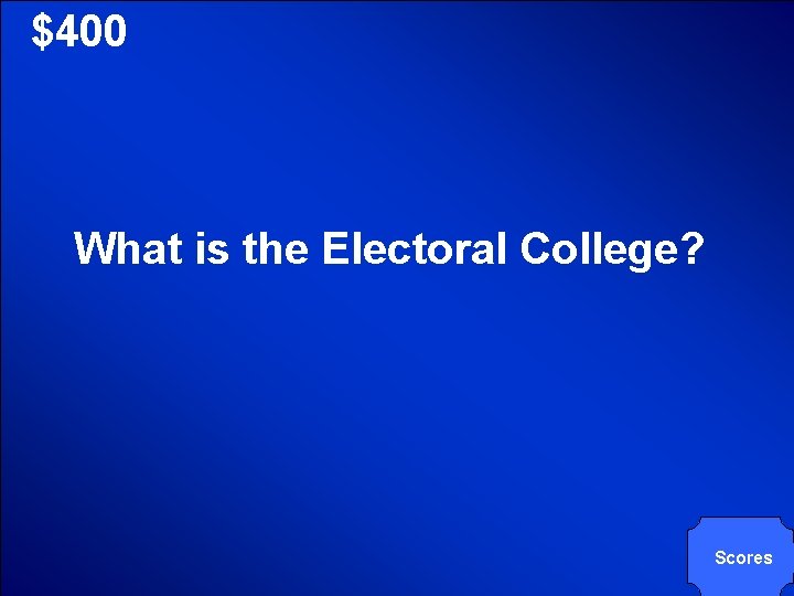 © Mark E. Damon - All Rights Reserved $400 What is the Electoral College?