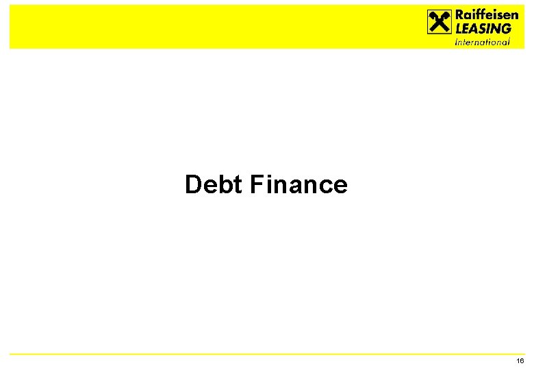 Debt Finance 16 