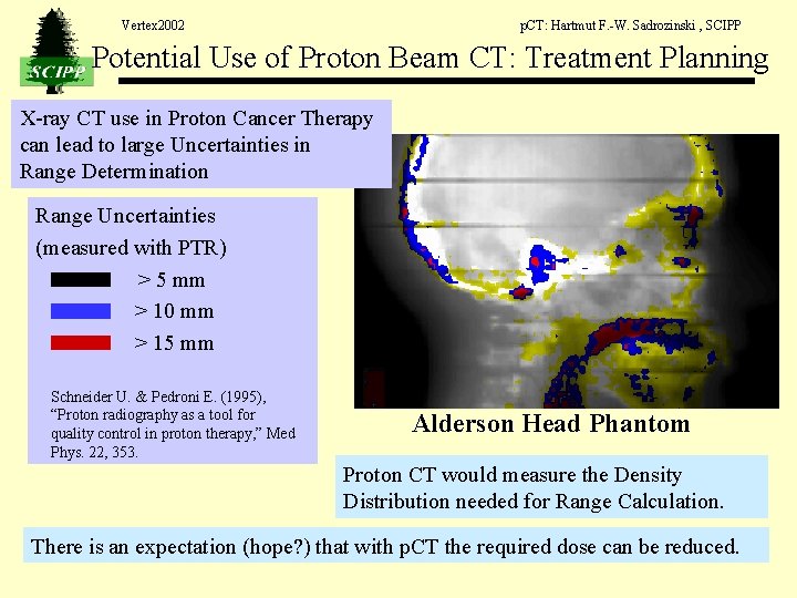 Vertex 2002 p. CT: Hartmut F. -W. Sadrozinski , SCIPP Potential Use of Proton Vertex 2002 p. CT: Hartmut F. -W. Sadrozinski , SCIPP Potential Use of Proton