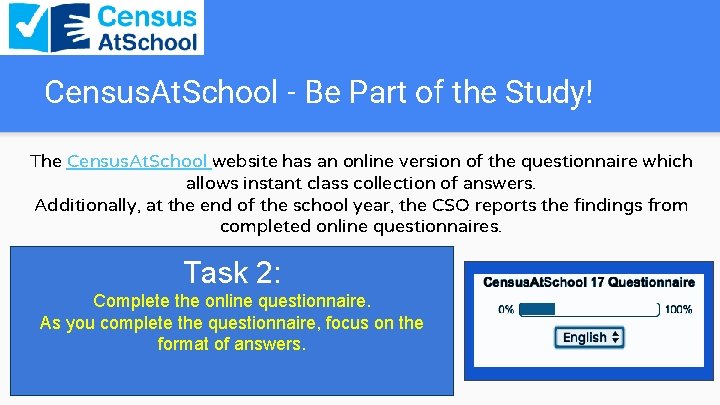 Census. At. School - Be Part of the Study! The Census. At. School website