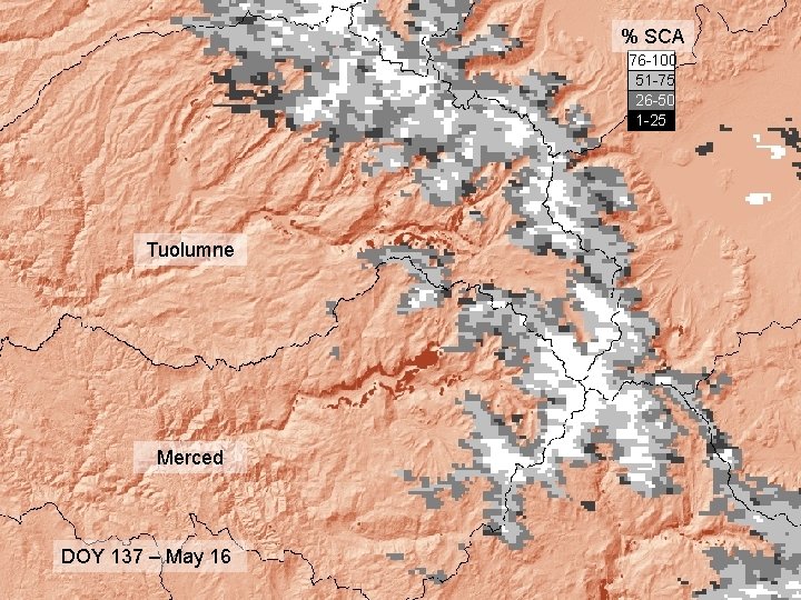 % SCA 76 -100 51 -75 26 -50 1 -25 Tuolumne Merced DOY 137