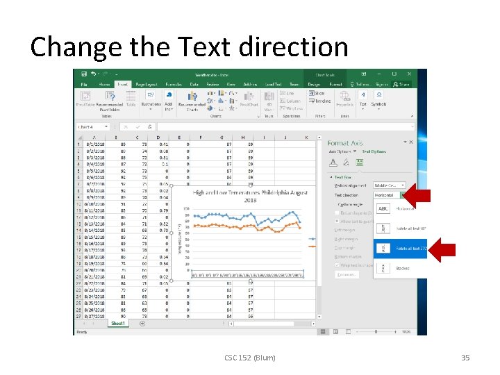 Change the Text direction CSC 152 (Blum) 35 