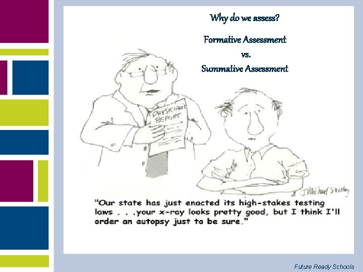 Why do we assess? Formative Assessment vs. Summative Assessment Future Ready Schools 