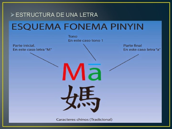 Ø ESTRUCTURA DE UNA LETRA 
