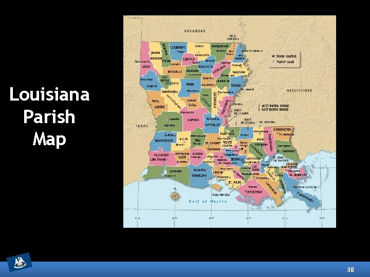 Louisiana Parish Map 38 