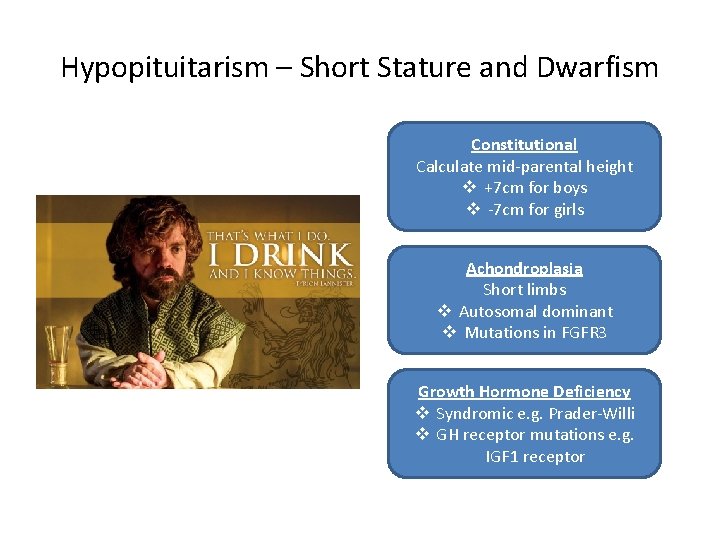 Hypopituitarism – Short Stature and Dwarfism Constitutional Calculate mid-parental height v +7 cm for