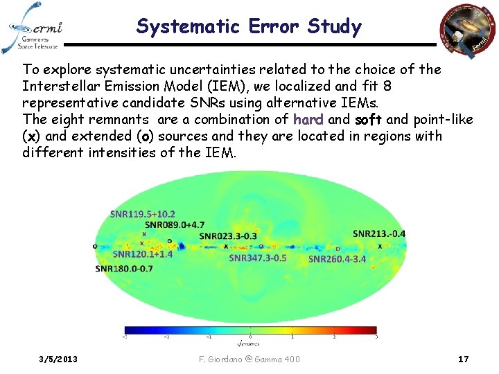 Systematic Error Study To explore systematic uncertainties related to the choice of the Interstellar