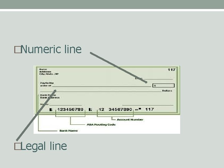 �Numeric line �Legal line 