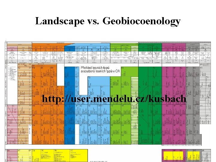 Landscape vs. Geobiocoenology http: //user. mendelu. cz/kusbach 