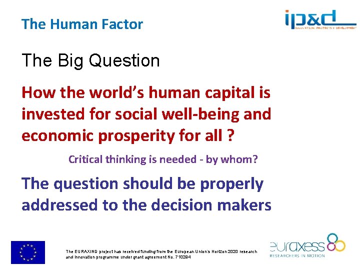 The Human Factor The Big Question How the world’s human capital is invested for The Human Factor The Big Question How the world’s human capital is invested for