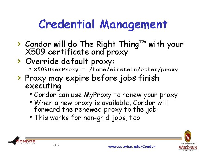 Credential Management › Condor will do The Right Thing™ with your › X 509