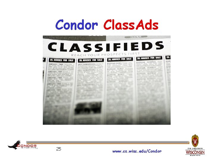 Condor Class. Ads 25 www. cs. wisc. edu/Condor 