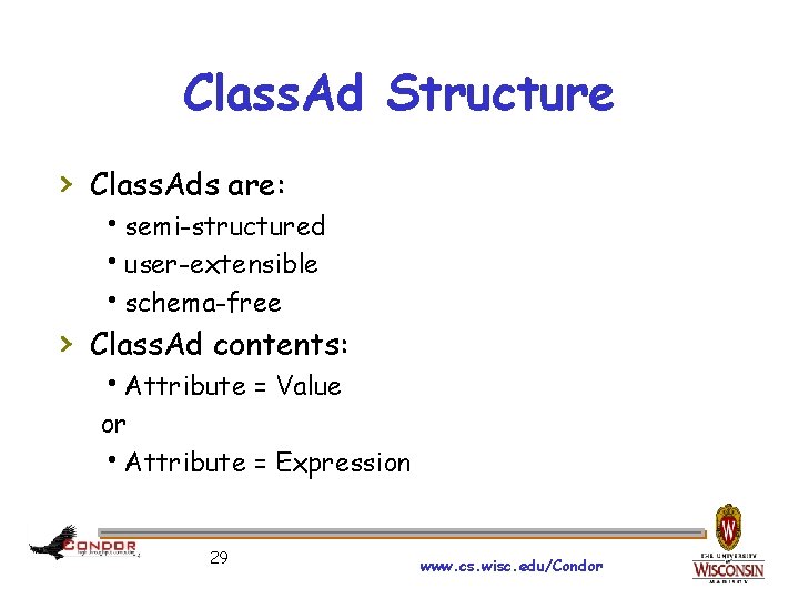 Class. Ad Structure › Class. Ads are: semi-structured user-extensible schema-free › Class. Ad contents: