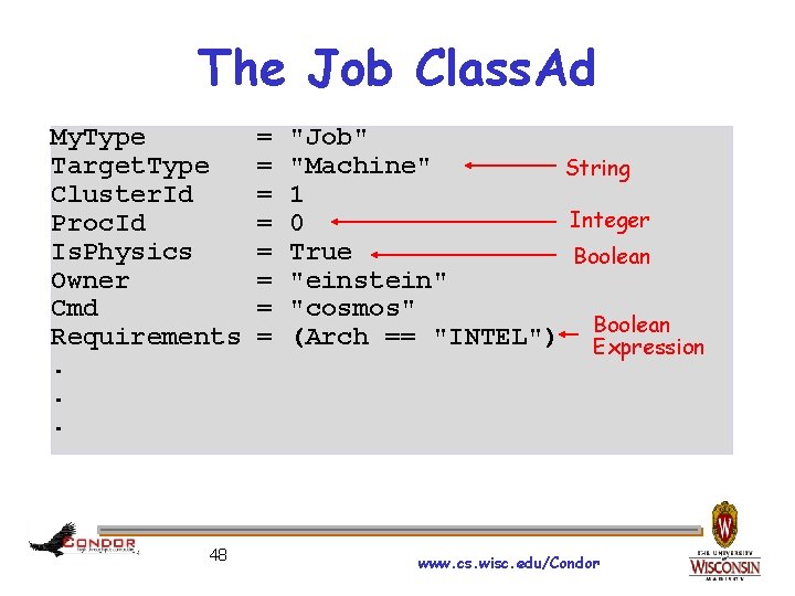 The Job Class. Ad My. Type Target. Type Cluster. Id Proc. Id Is. Physics