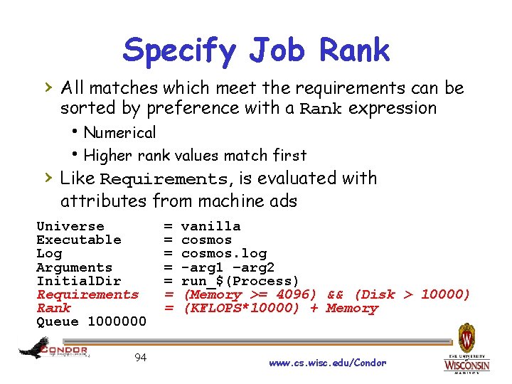 Specify Job Rank › All matches which meet the requirements can be sorted by