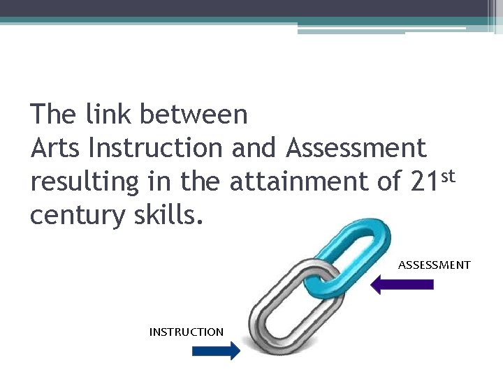 The link between Arts Instruction and Assessment resulting in the attainment of 21 st