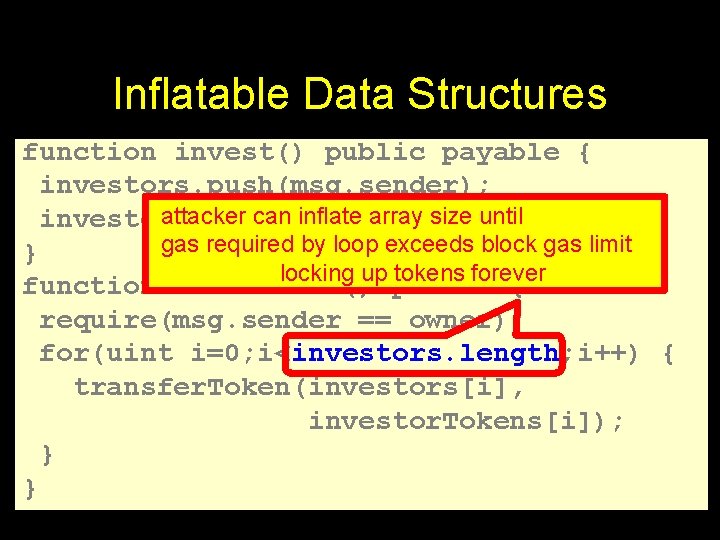 function invest() public payable { investors. push(msg. sender); investor. Tokens. push(msg. value * 5);