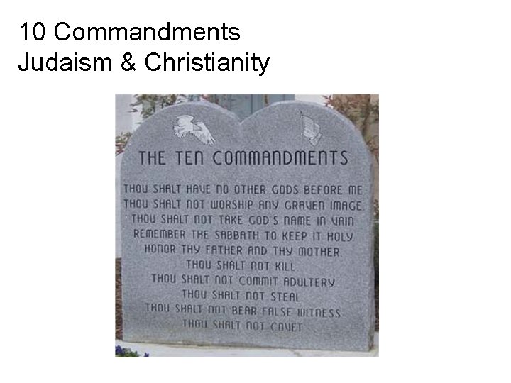 10 Commandments Judaism & Christianity 