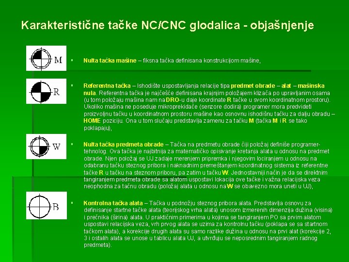 Karakteristične tačke NC/CNC glodalica - objašnjenje § Nulta tačka mašine – fiksna tačka definisana