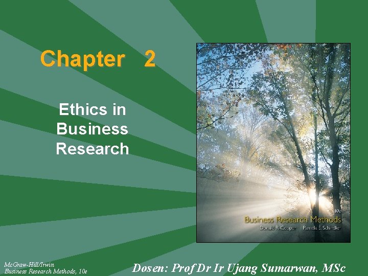 Chapter 2 Ethics in Business Research Mc. Graw-Hill/Irwin Business Research Methods, 10 e Dosen: