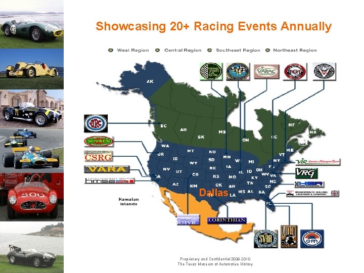 Showcasing 20+ Racing Events Annually Dallas Proprietary and Confidential 2009 -2010 The Texas Museum