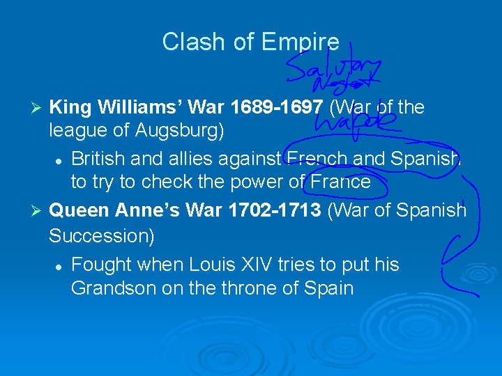 Clash of Empire King Williams’ War 1689 -1697 (War of the league of Augsburg)