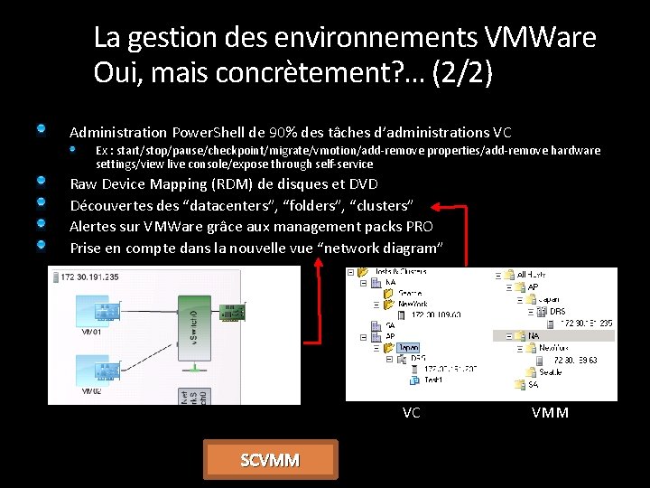 La gestion des environnements VMWare Oui, mais concrètement? … (2/2) Administration Power. Shell de