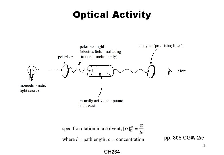Optical Activity pp. 309 CGW 2/e 4 CH 264 