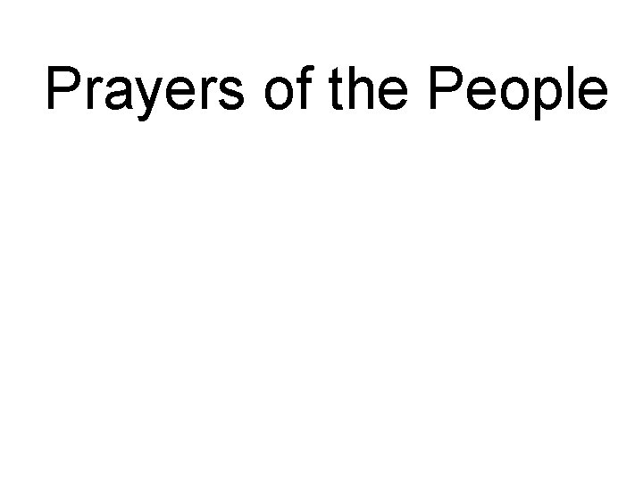 Prayers of the People 