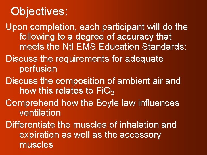 Transition to the New National EMS Education Standards
