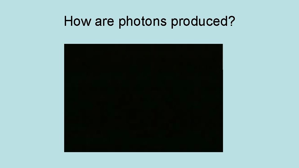 How are photons produced? 