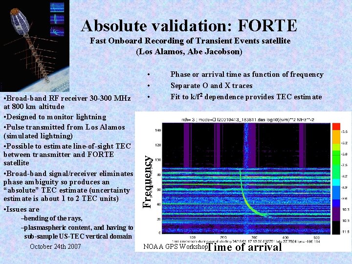 Absolute validation: FORTE Fast Onboard Recording of Transient Events satellite (Los Alamos, Abe Jacobson)