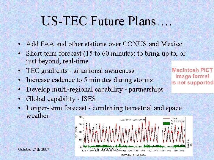 US-TEC Future Plans…. • Add FAA and other stations over CONUS and Mexico •