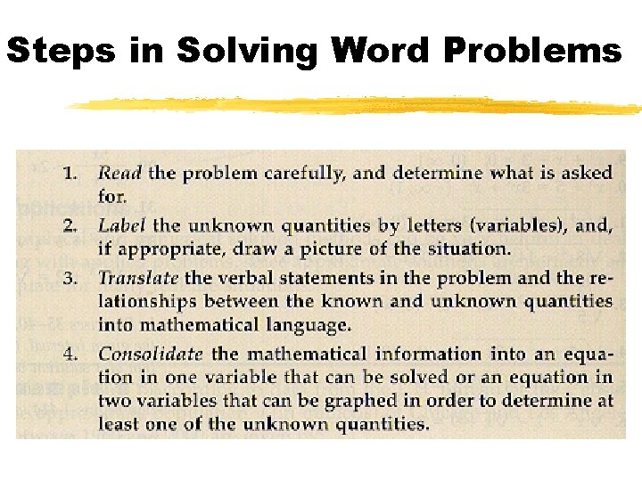 Steps in Solving Word Problems 