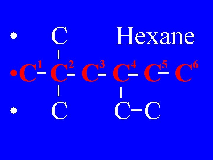  • C Hexane 1 2 3 4 5 6 • C C C