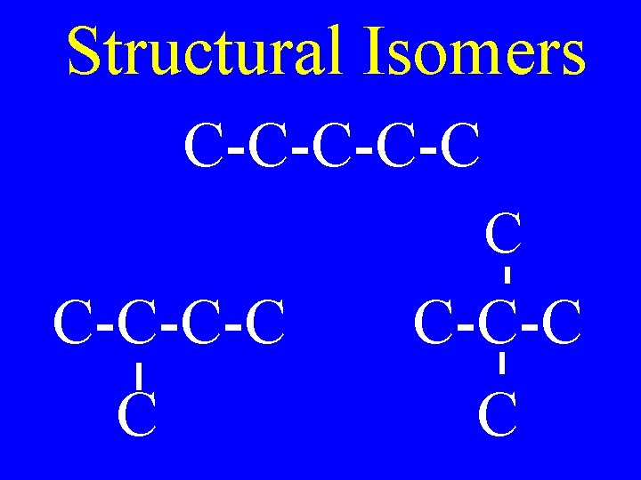 Structural Isomers C-C-C C C-C-C-C C 