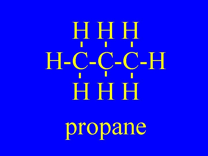 HHH H-C-C-C-H HHH propane 