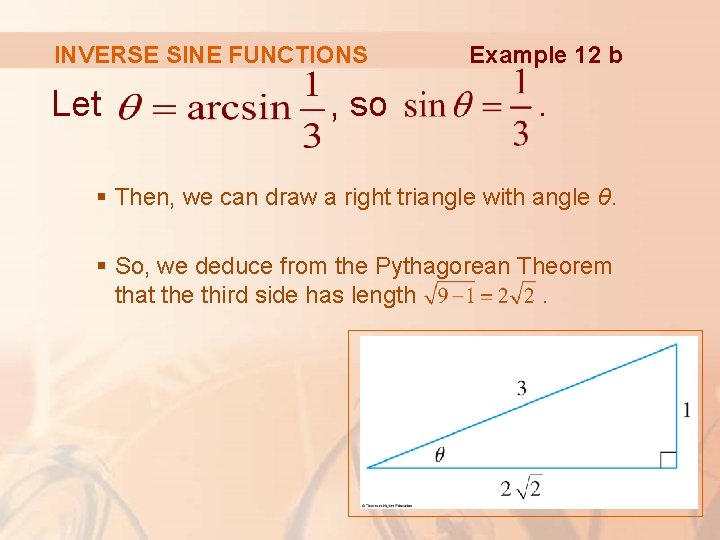 INVERSE SINE FUNCTIONS Let , so Example 12 b . § Then, we can