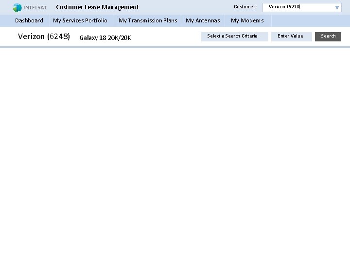 Customer Lease Management Customer: Verizon (6248) Dashboard My Services Portfolio My Transmission Plans My