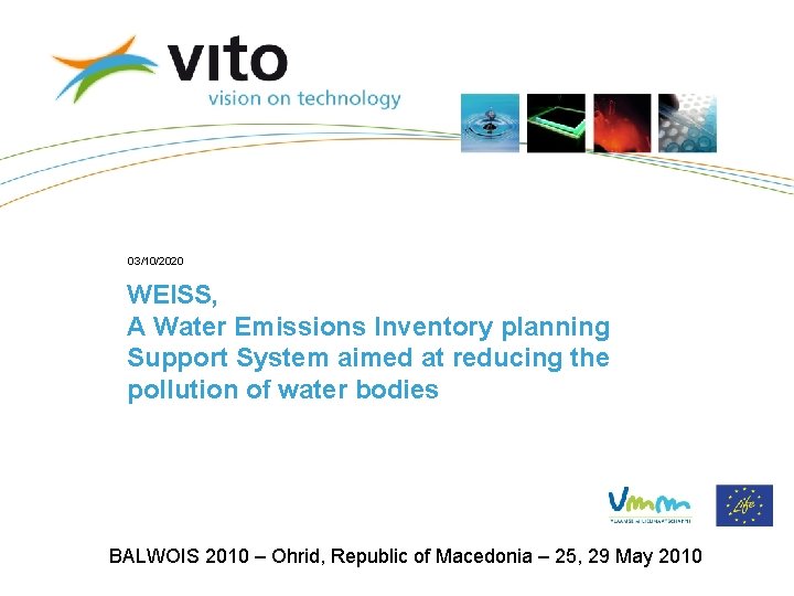03/10/2020 WEISS, A Water Emissions Inventory planning Support System aimed at reducing the pollution