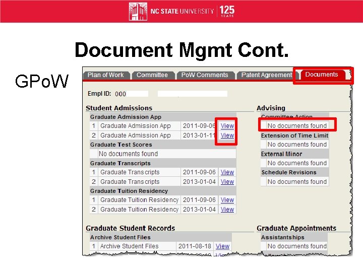 Document Mgmt Cont. GPo. W 