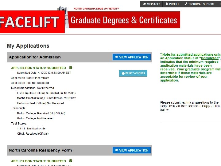 FACELIFT AY Updates • Application Facelift • 