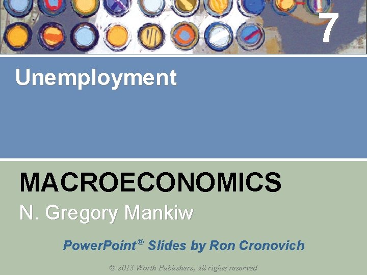 7 Unemployment MACROECONOMICS N. Gregory Mankiw Power. Point ® Slides by Ron Cronovich ©